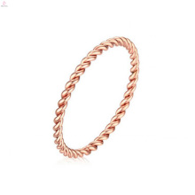 Chegada Nova Aço Inoxidável Rose Gold Rope Forma Design Anéis